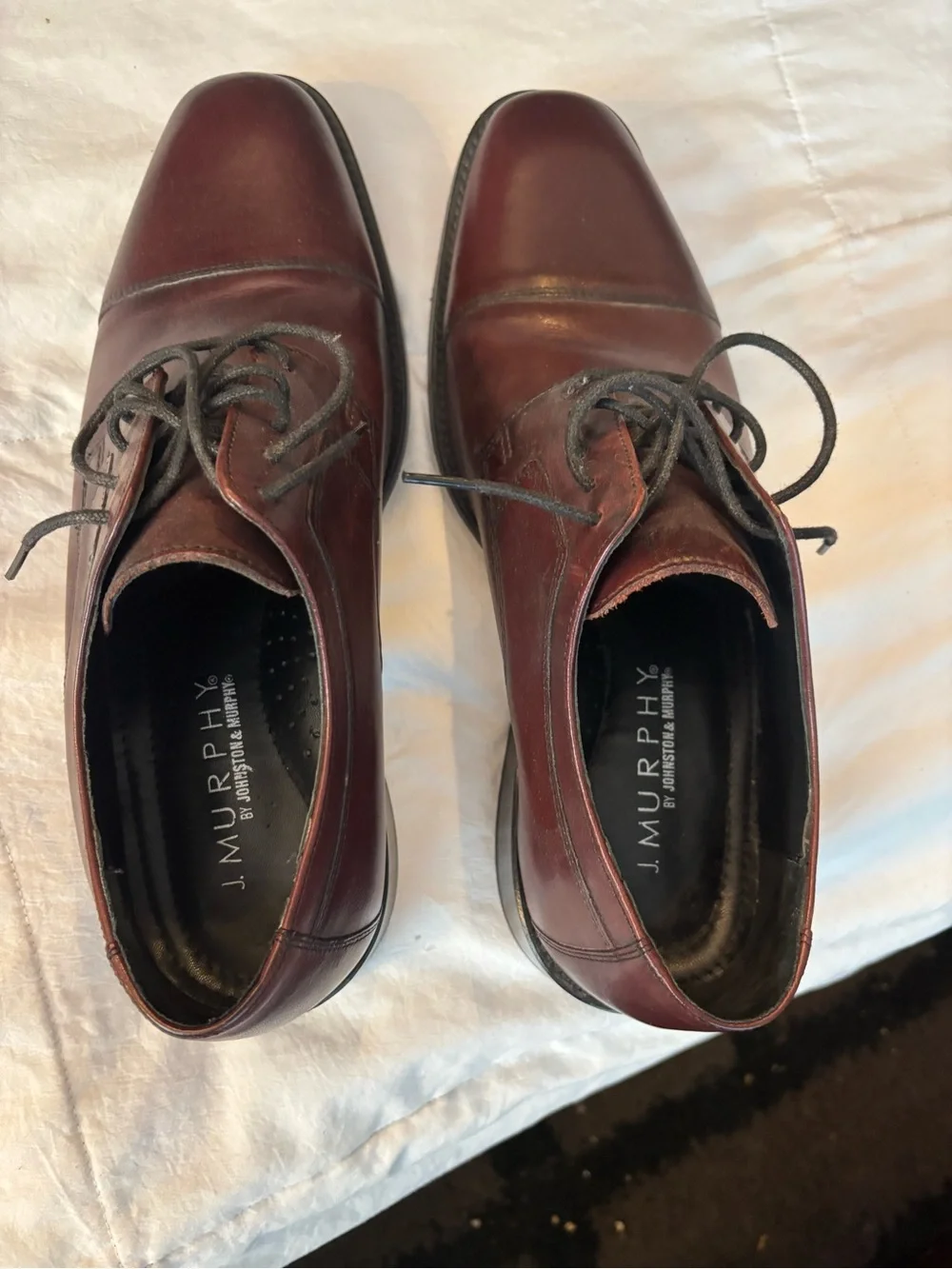 J. Murphy Men's Cap-Toe Dress Oxfords in Burgundy